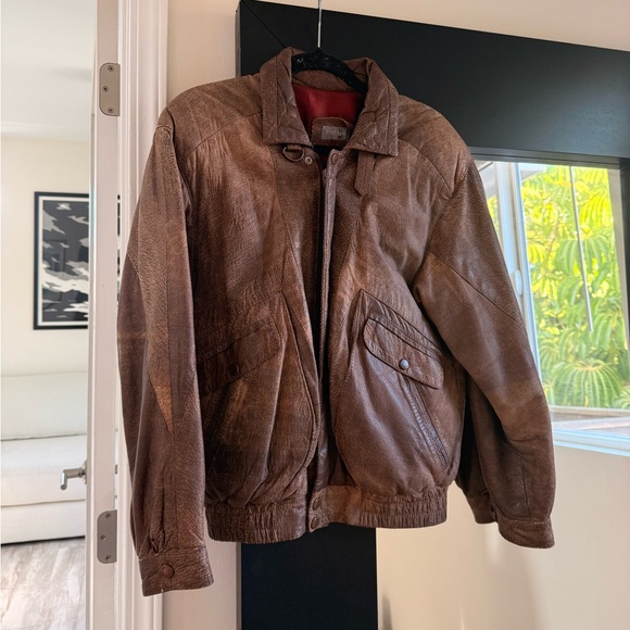 Vintage Brown Bomber Jacket - Picture 1 of 10